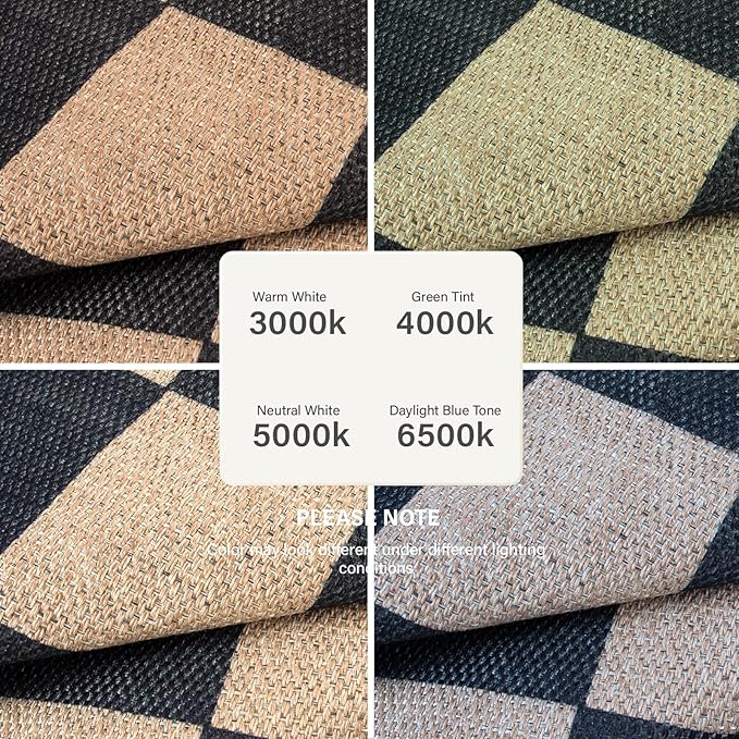 Lahome Checkered 4 ft Easy Jute Round Rug, Washable Small Rugs - Image 6