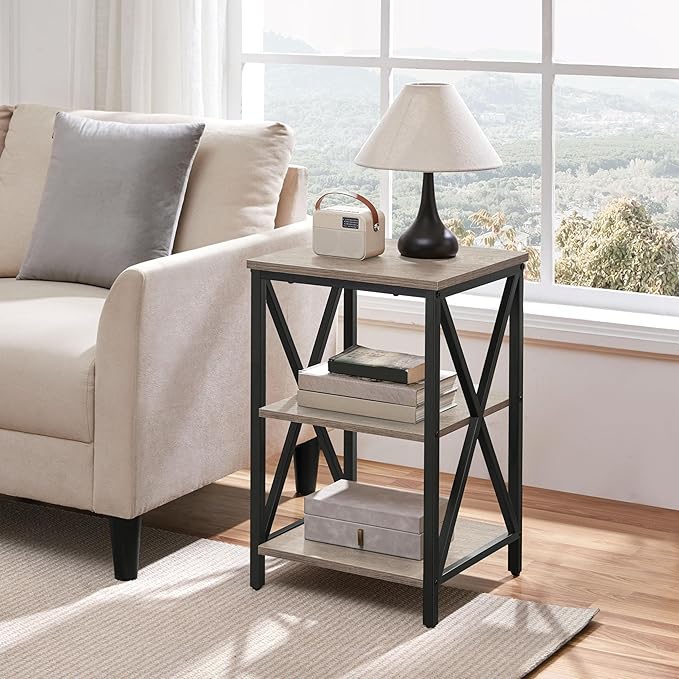 Yaheetech Industrial End Tables Set of 2, 3-Tier Side Tables - Image 2