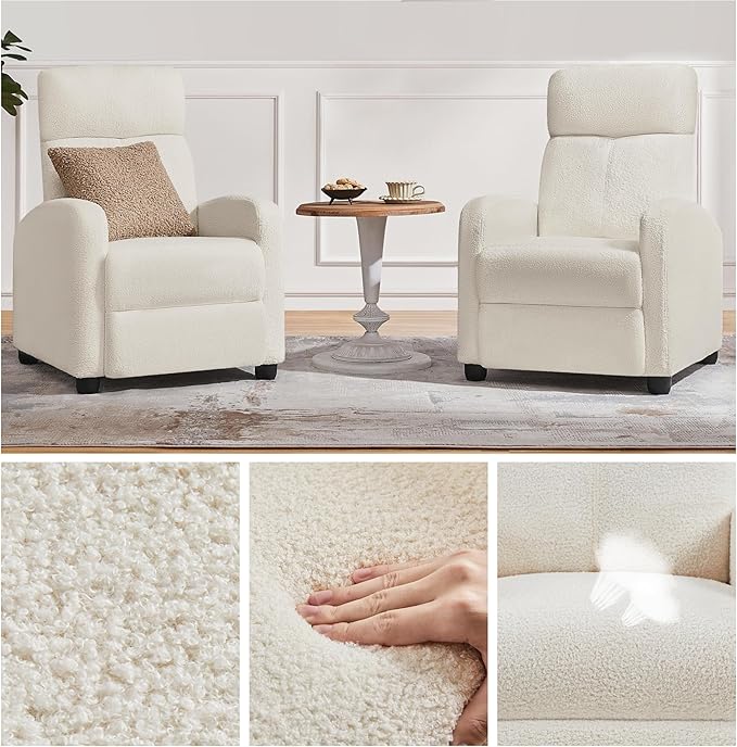 Yaheetech Fabric Recliner Chair Single Sofa Home Theater Seatting Adjustable - Image 6