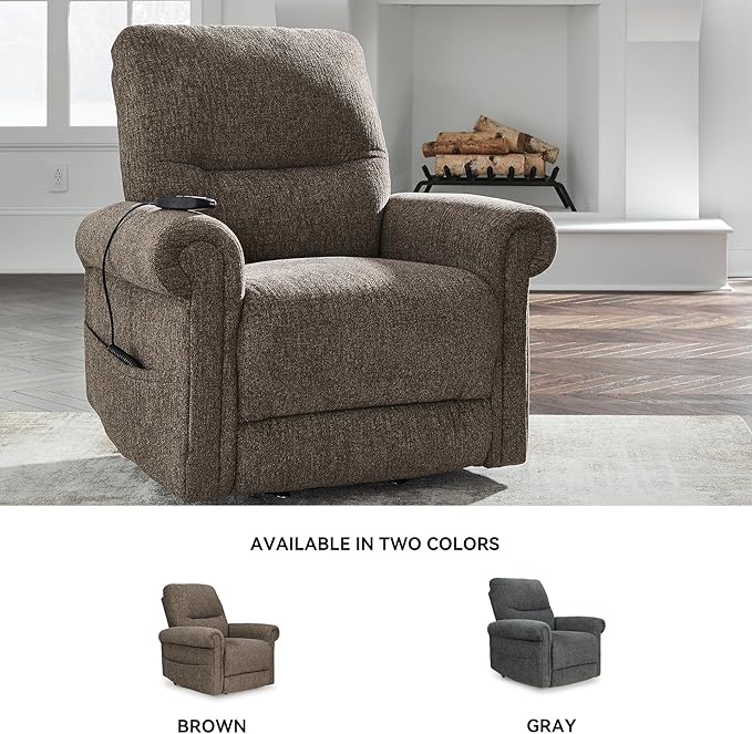 Signature Design by Ashley Aureta Classic Stain Resistant Power Lift Recliner - Image 6
