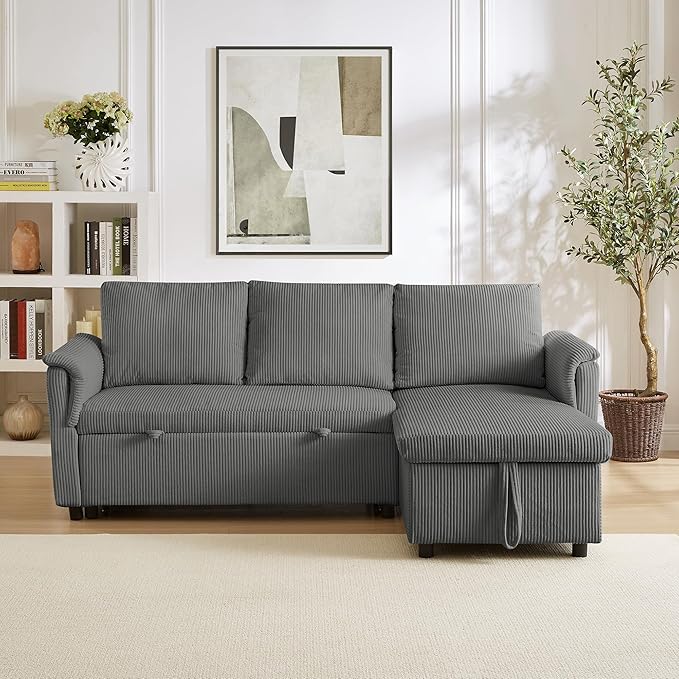 Ball & Cast Reversible Sectional Sofa Couch, L-Shape Sleeper Sofa Bed - Image 7