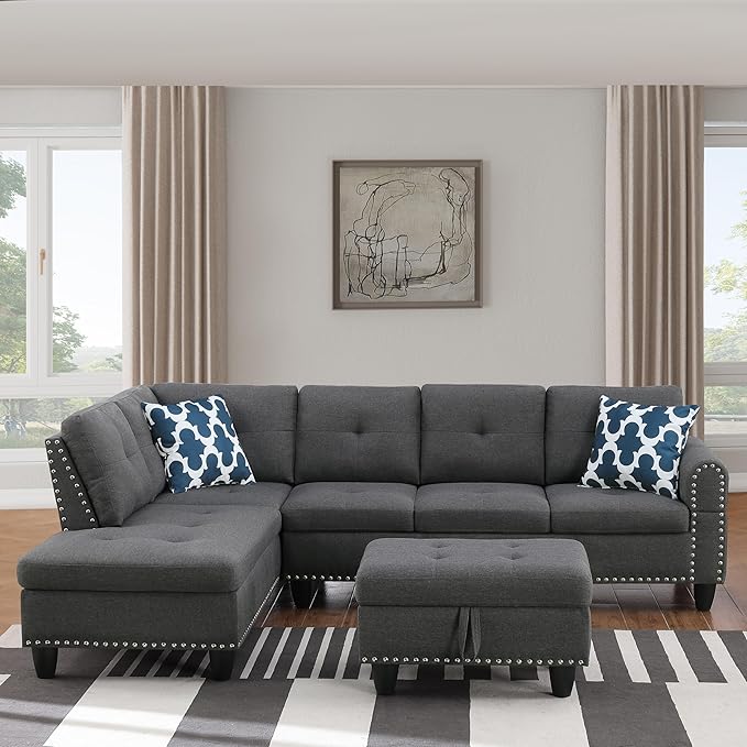 Ball & Cast 98" L Shaped Modular Sectional Couch - Image 3