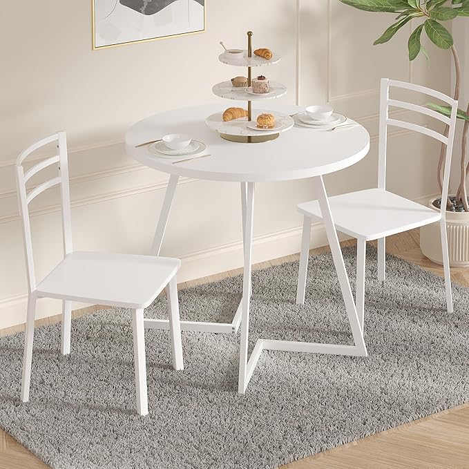 VECELO Small Round Dining Table Set - Image 2