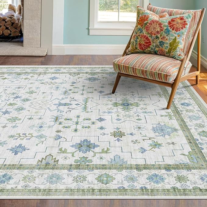 Oushak Area Rug for Bedroom 5x7 by HazoHaus