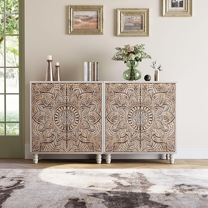 COSIEST Set of 2 32" Buffet Sideboard Cabinets by COSIEST