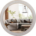 32 Inches Farmhouse Round Wood Mirrors by ReflintoWallDecor