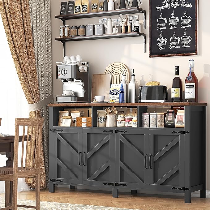 Buffet Sideboard with Storage Farmhouse with 4 Doors, Dining Room - Image 5