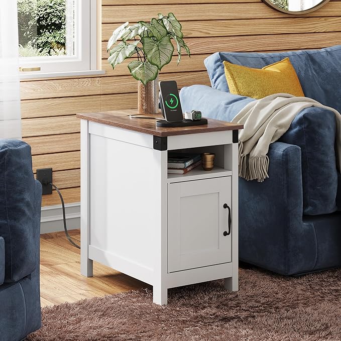 WLIVE White Farmhouse End Table - Image 2