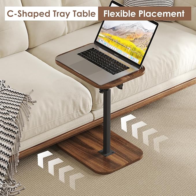 Sofa Couch Arm Table Tv Tray Small Bed Stand C Shaped Side End Tables - Image 4