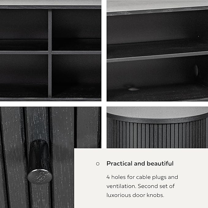 WERMO 71’’ Black Sideboard Cabinet - Image 7