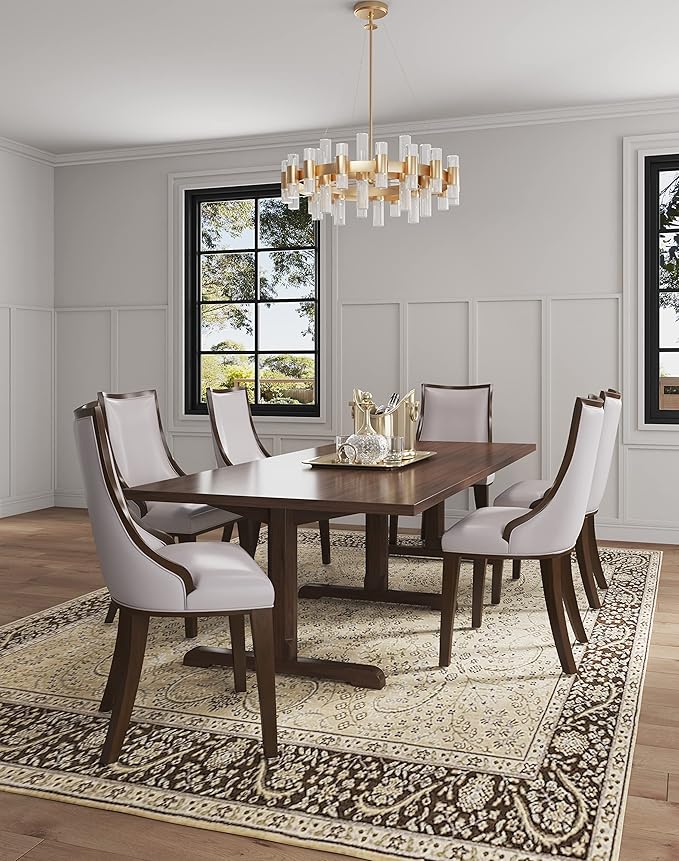 Manhattan Comfort Grand Avenue Faux Leather Dining Chairs, Parsons Accent - Image 2
