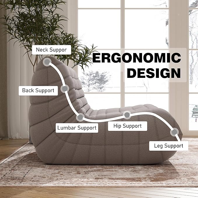 Bean Bag Chair for Adults, Oversized Loveseat Fireside Chair Comfy Lazy Floor - Image 5