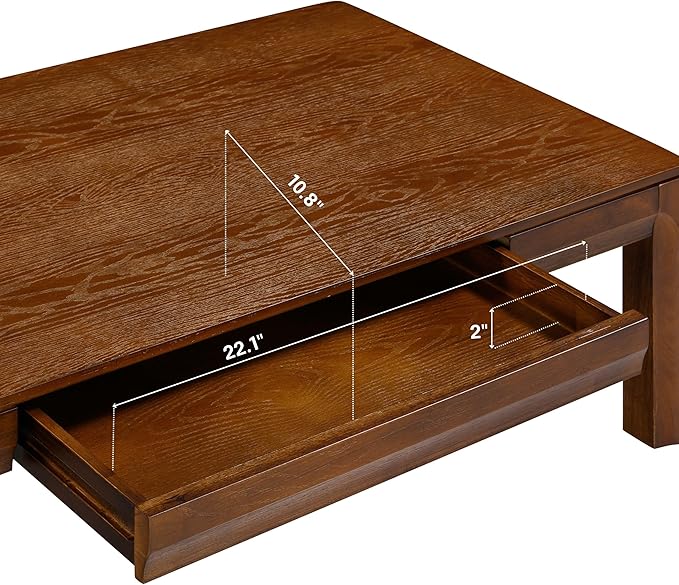 NTC Flow Modern Wooden Rectangle Coffee Table - Image 7