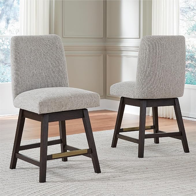 Signature Design by Ashley Burkhaus Urban Counter Height Upholstered Swivel Bar - Image 2