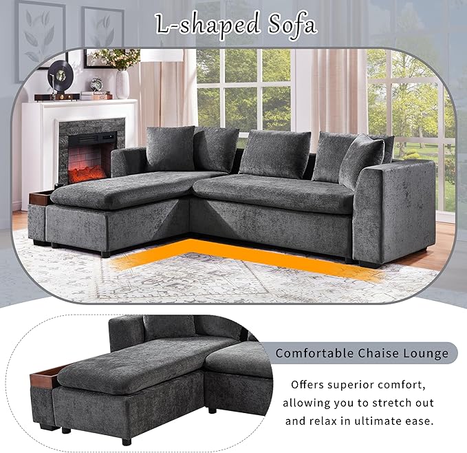 Merax 93.7" L-Shaped Sectional Sofa - Image 4