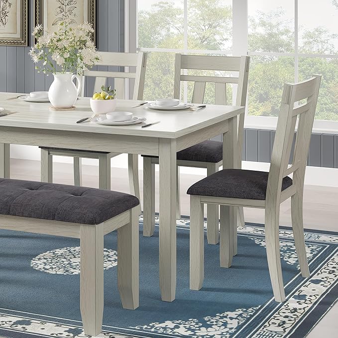 6-Piece Solid Wood Dining Table Set - Image 5