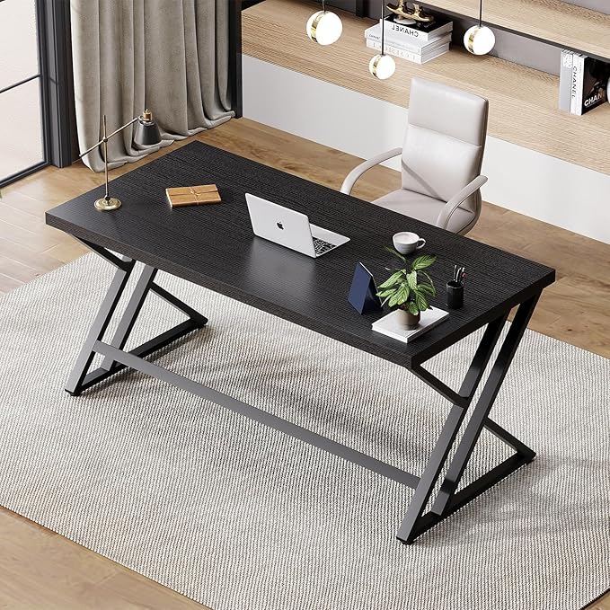 LVB Black Desk, Modern Gaming Writing Computer Desk - Image 4