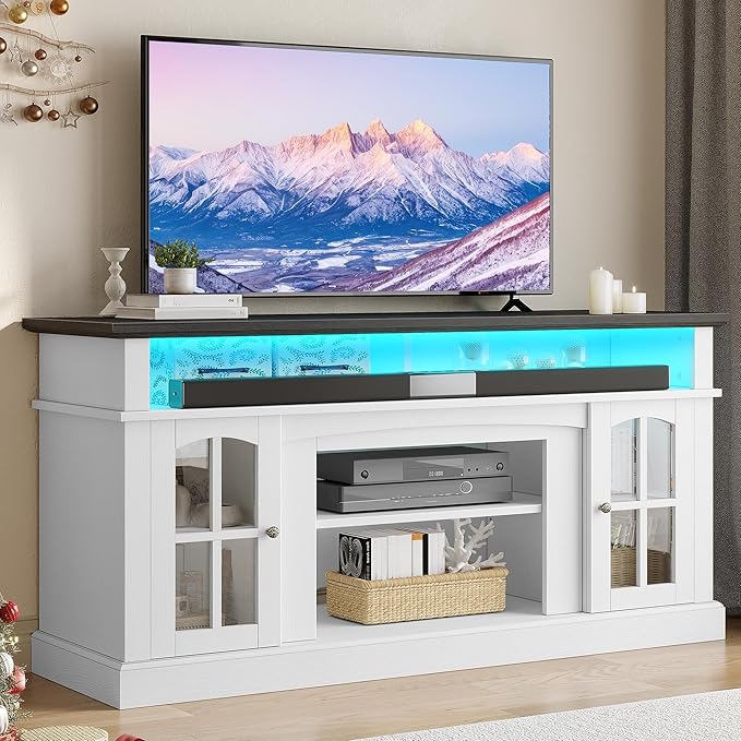 YITAHOME LED Farmhouse TV Stand by YITAHOME
