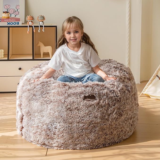 MAXYOYO Kids Bean Bag Chair, Stuffed Faux Fur Bean Bag by MAXYOYO
