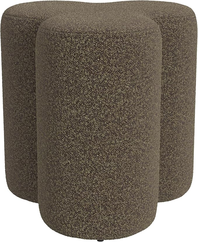 HomePop Upholstered Clover Shaped Ottoman Home Décor | Foot Rest Pouf – Dark - Image 6