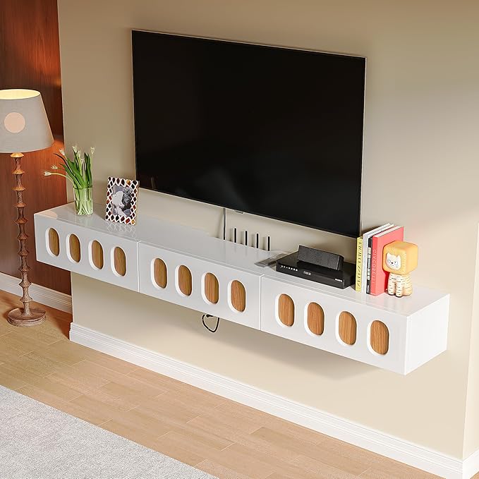 Floaticase Fully Assembled Floating TV Stand, 47IN High Gloss Wall Mounted - Image 6