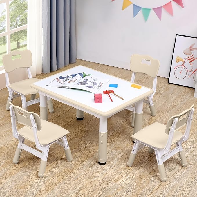 Adjustable Kids Table & Chairs Set by CuFun
