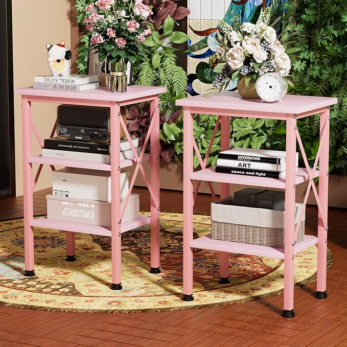 VECELO Modern Nightstands X-Design Side End Table Night Stand - Image 7