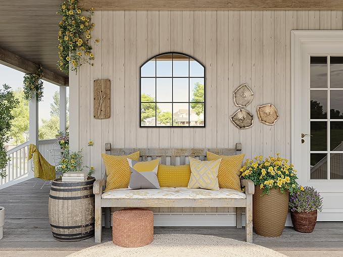 Wide Window Pane Mirror, Large Grid Wall Mirrors - Image 2