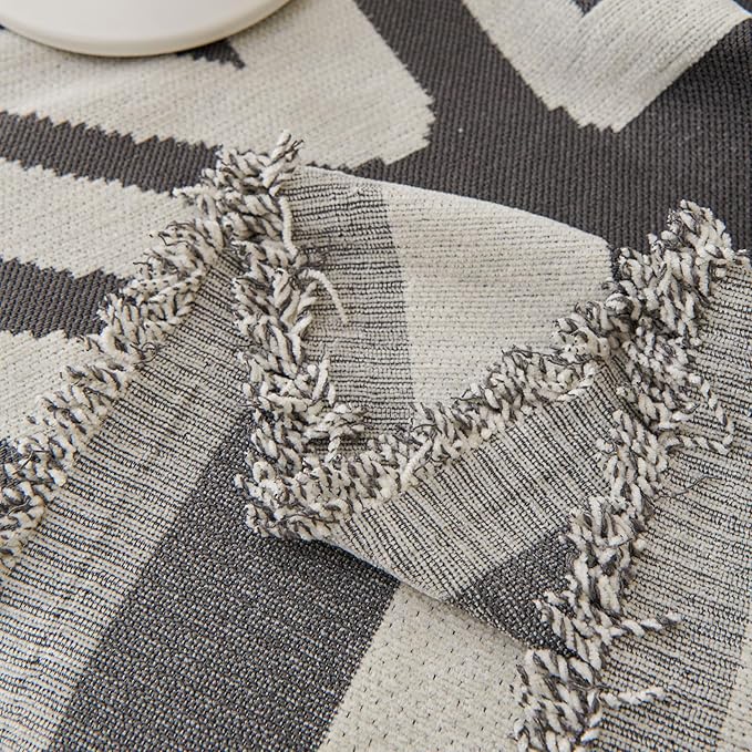 STACYPIK Boho Geometric Dark Grey Sofa Cover Chenille Couch Cover - Image 9