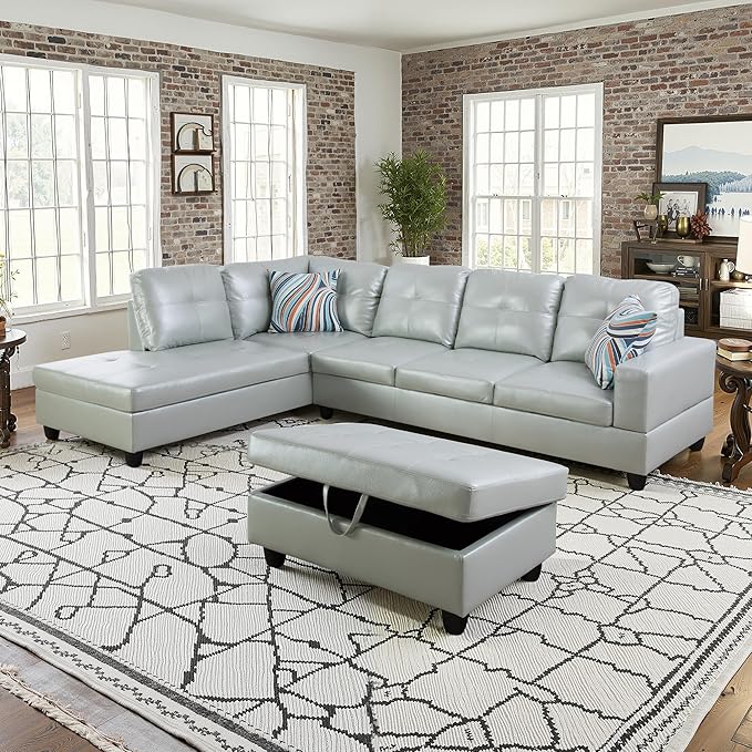 NicBex Sectional Couch 3 Pieces Sofa Set by NicBex