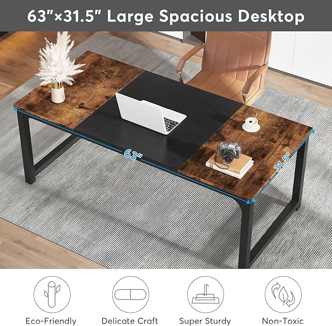 Tribesigns Modern Computer Desk, 63 x 31.5 inch Large Office Desk Computer - Image 6