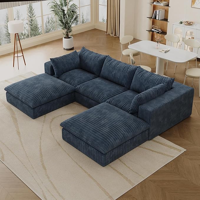 Down Filled Boneless Sectional Sofa Cloud Couch - Image 3