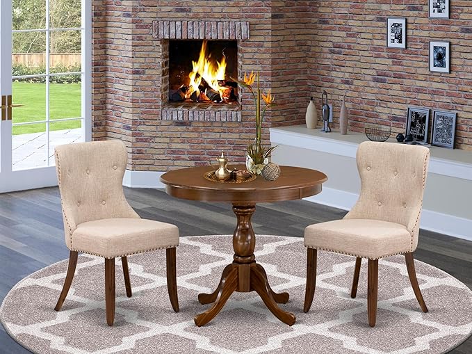 East West Furniture AMSI3-AWA-04 3 Piece Dining Set - Image 2