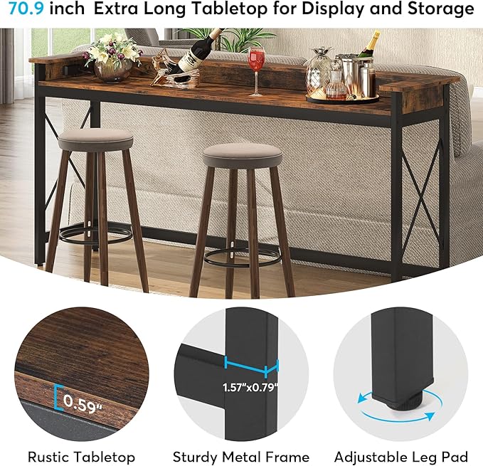 LITTLE TREE 70.9 inch Long Sofa Console Table - Image 6