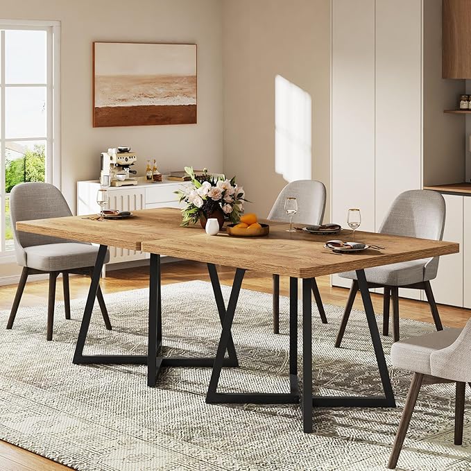 Tribesigns Square Dining Table for 2, 31.5" Modern Dinner Table - Image 5