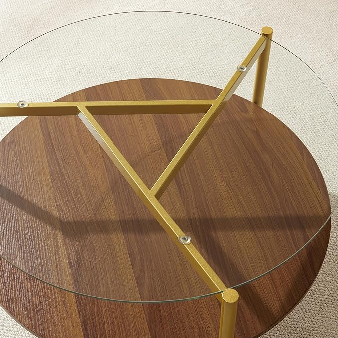 Round Coffee Table, Mid-Century Modern Design, D30*H17 inch, - Image 7