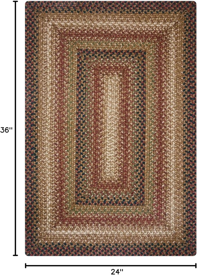 Gingerbread Brown Small Braided Rugs, 2x3' Rectangle - Image 2