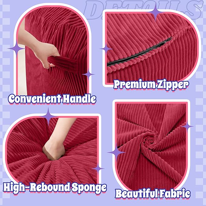 HABUTWAY 4FT Bean Bag Chair, Giant Bean Bag Chairs - Image 6