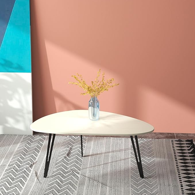Manora Small Oval Coffee Table White, Modern Coffee Tables - Image 8