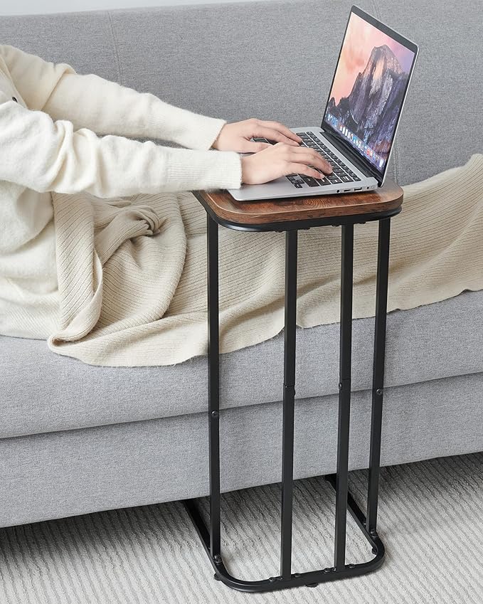 C Shaped End Table, 27 Inches High Small Side Table - Image 2