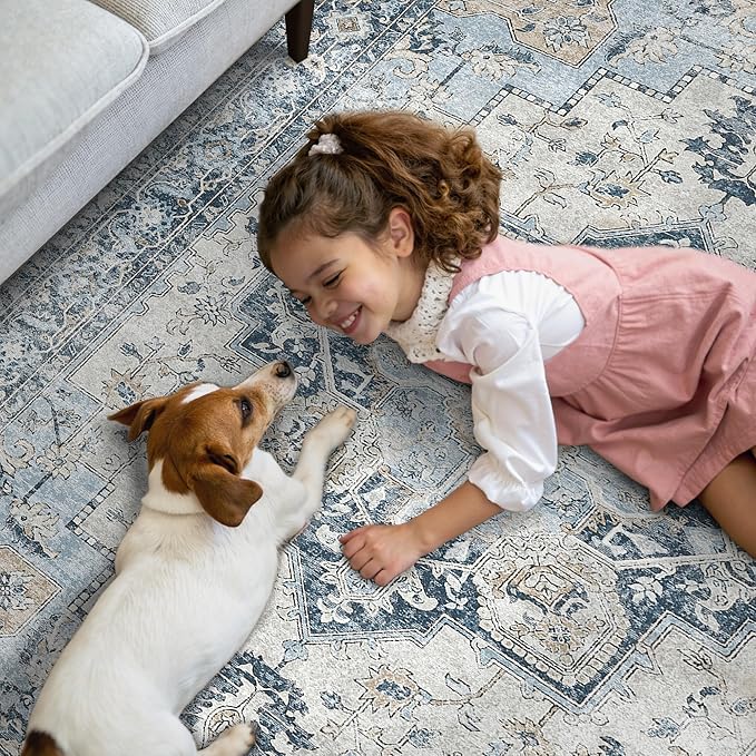 GENIMO Runner Rug 2x7, Machine Washable, Non Slip Vintage Hallway Runner Rug - Image 4