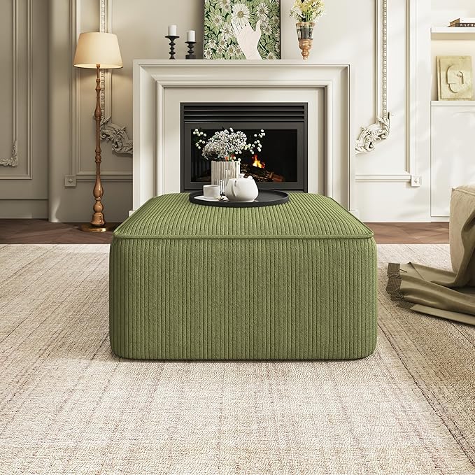 Christopher Knight Home Kyle Corduroy Woven Upholstery Square Ottoman, Living - Image 4