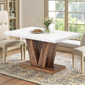 47" Dining Table, Wooden Kitchen Dinner Table Heavy Duty, Farmhouse Table by HIGREENA