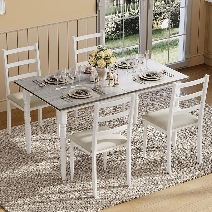 DWVO 5-Piece Dining Table Set for 4, Kitchen Dining Room Table by DWVO