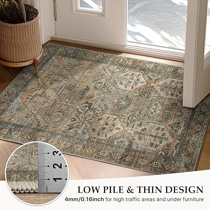 GENIMO 2x5 Runner Rugs for Hallway, Machine Washable Non Slip Vintage Rugs - Image 7