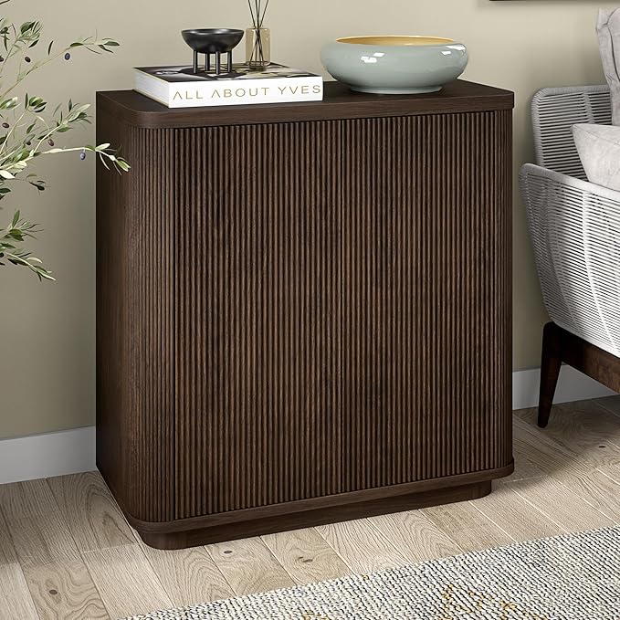 Henn&Hart 32" Wide Rectangular Accent Cabinet in Warm Brown, - Image 2