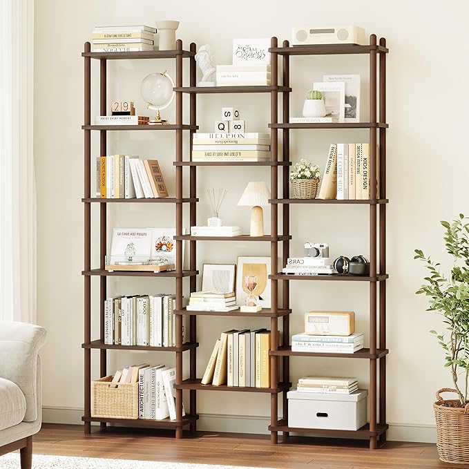 IOTXY Wooden Triple Wide Bookshelf - Image 2