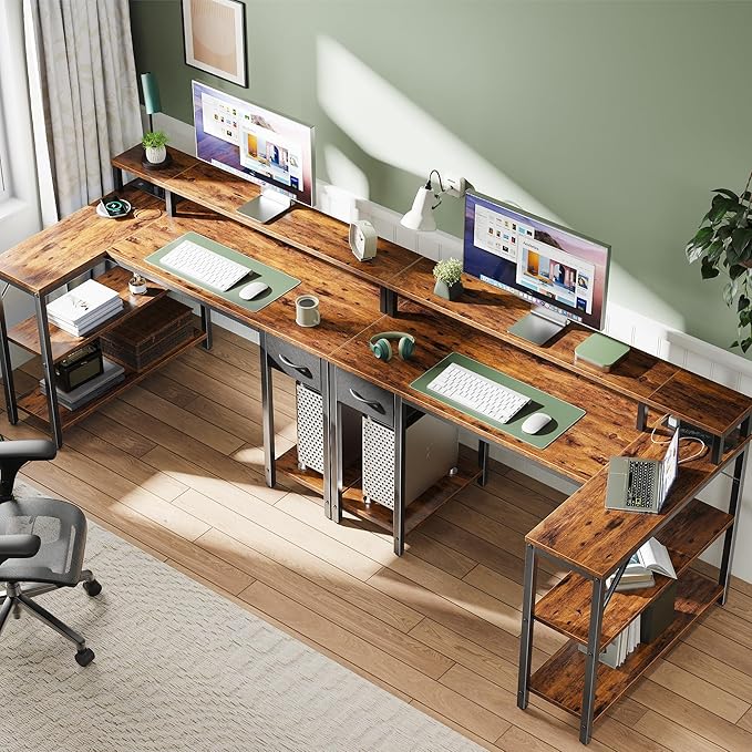 SUPERJARE 47 inch Reversible L Shaped Desk - Image 6