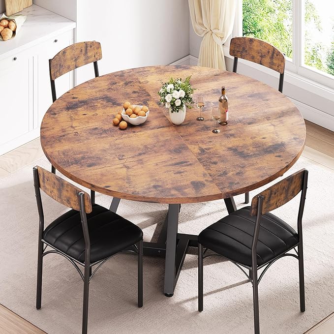 Round Kitchen Dining Room Table Circle Dining Dinner Table - Image 2