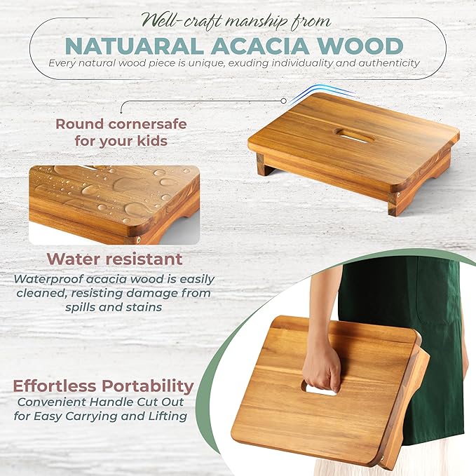 Wooden Step Stool, 3.5'' One Step Stool - Image 2
